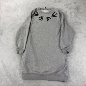 McQ by Alexander McQueen Swallow Grey Long Sleeve Dress XS